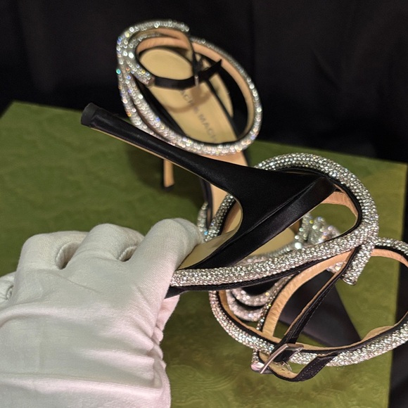 MACH & MACH Black and Silver Embellished Heels - Picture 3 of 6